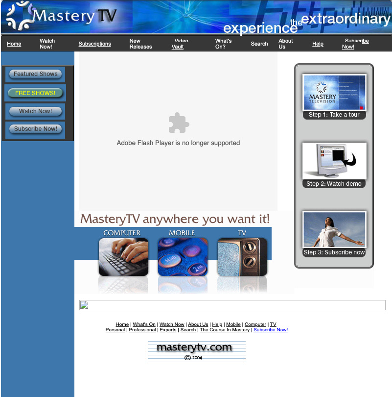 2004 MasteryTV Home Page