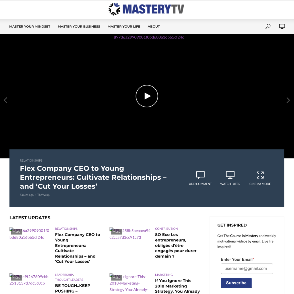 2016 MasteryTV Home Page